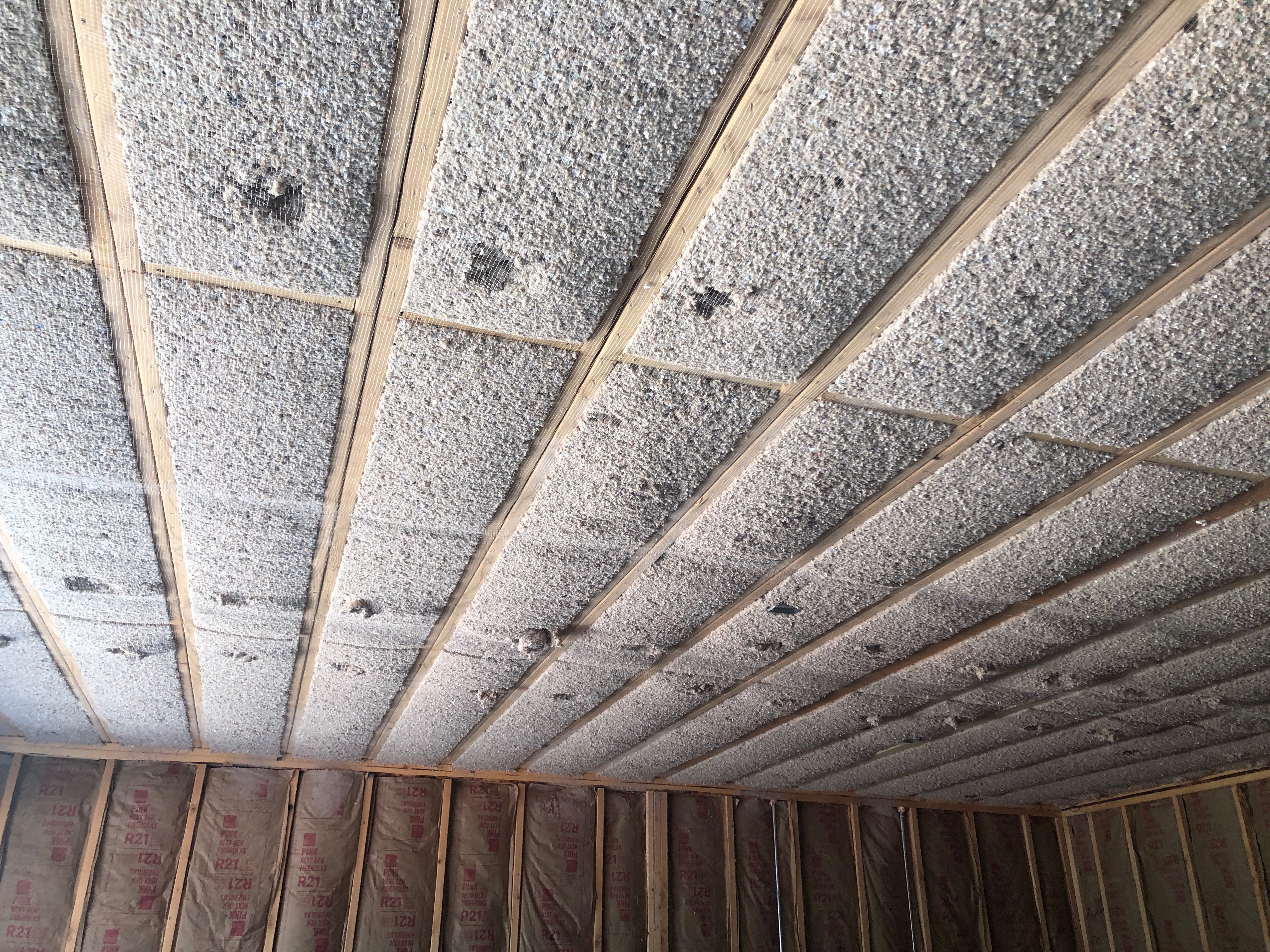 Attic insulation installation